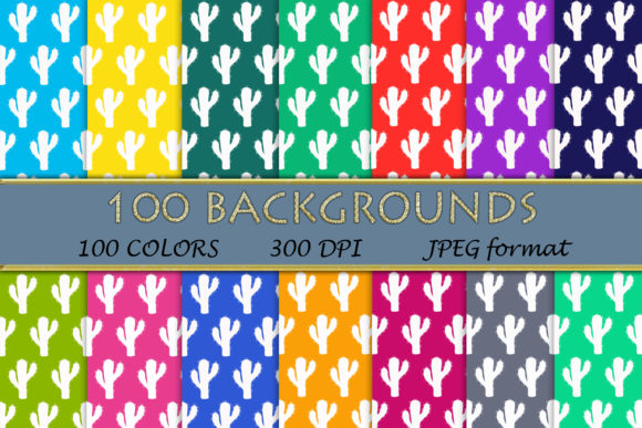 100 Cactus Pattern Digital Papers