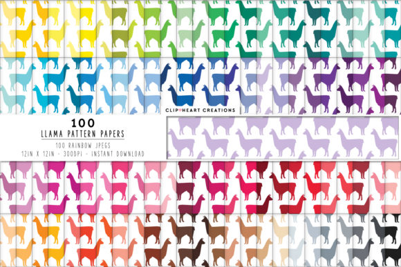 100 Llama Pattern Digital Paper – A Creative Resource for Designers