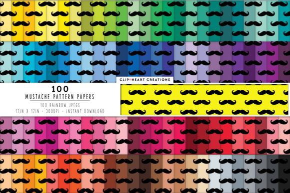 100 Mustache Pattern Digital Papers: A Creative Resource for Designers and Artists