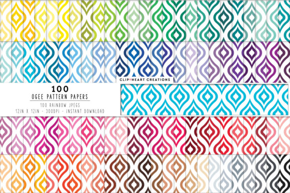 100 Ogee Pattern Digital Paper