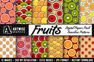 Fruit Slices Digital Paper Graphics: Elevating Creative Projects with Vibrant, High-Resolution Designs
