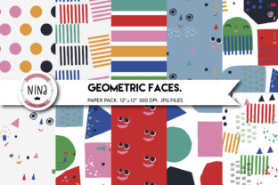 Funny Geometric Faces Digital Paper: A Creative Powerhouse for Modern Designers and Creators