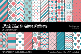 Pink, Blue, and Silver Digital Papers: A Versatile Resource for Creative Projects