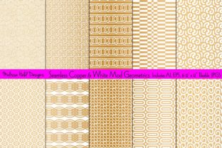 Seamless Copper White Mod Geometrics: A Versatile Design Resource for Modern Creators