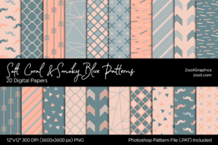 Soft Coral Smoky Blue Digital Papers: A Versatile Resource for Creative Projects