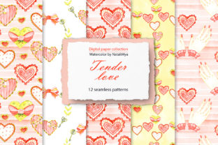 Watercolor Tender Love Digital Paper